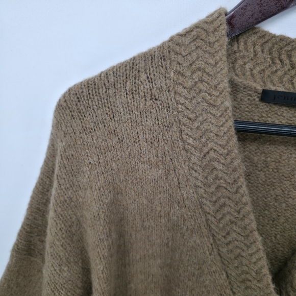 Jenni Kayne Alpaca Wool Blend Long Cardigan Sweater Camel Button Quiet Luxury Sm - Picture 5 of 12